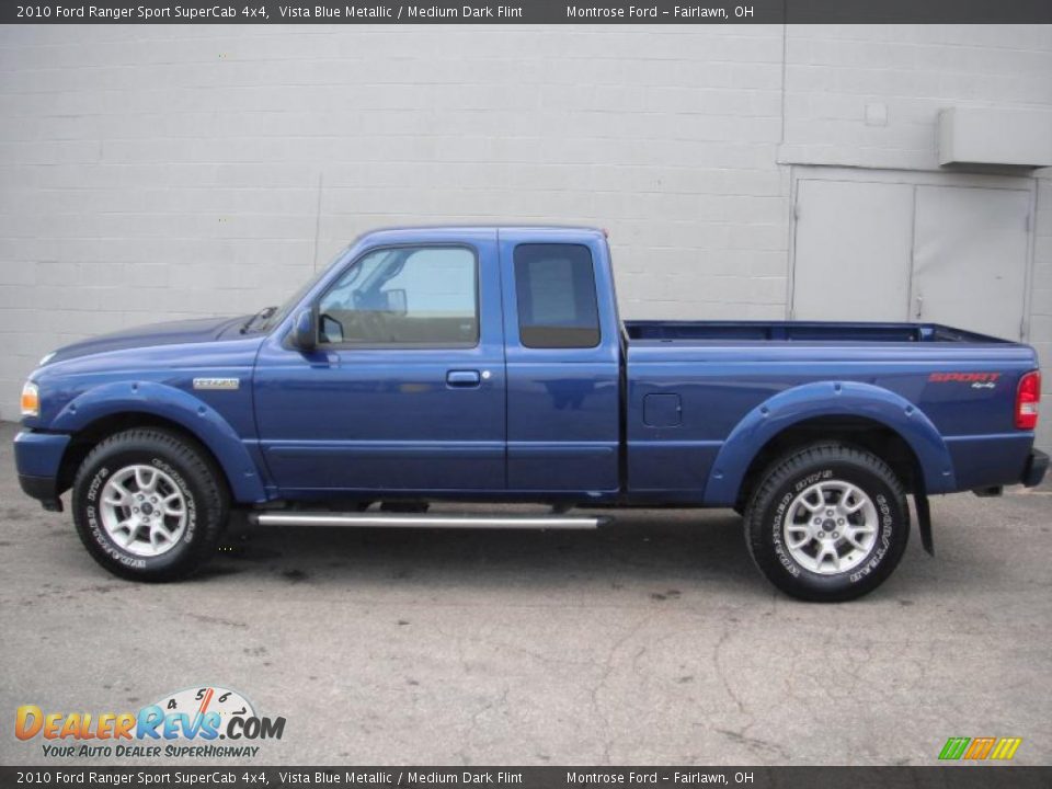 2010 Ford Ranger Sport SuperCab 4x4 Vista Blue Metallic / Medium Dark Flint Photo #3