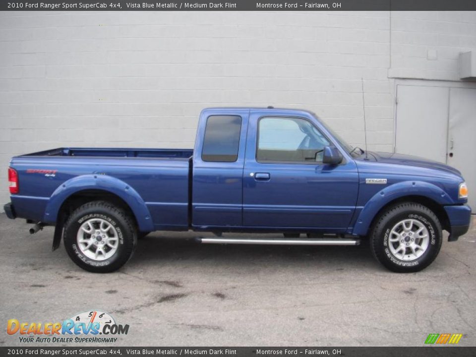 2010 Ford Ranger Sport SuperCab 4x4 Vista Blue Metallic / Medium Dark Flint Photo #4