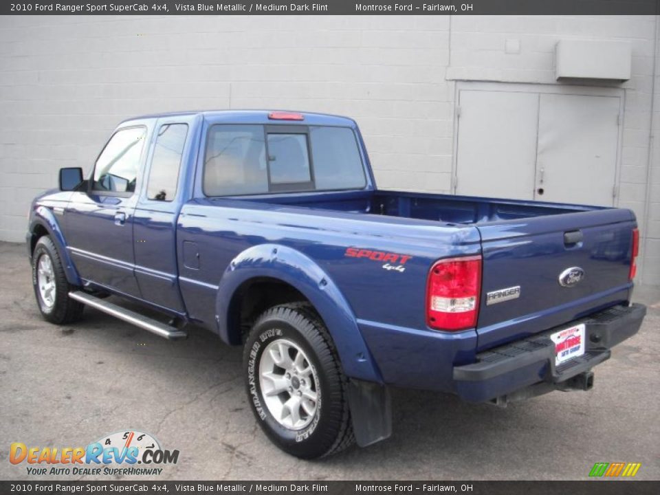 2010 Ford Ranger Sport SuperCab 4x4 Vista Blue Metallic / Medium Dark Flint Photo #5