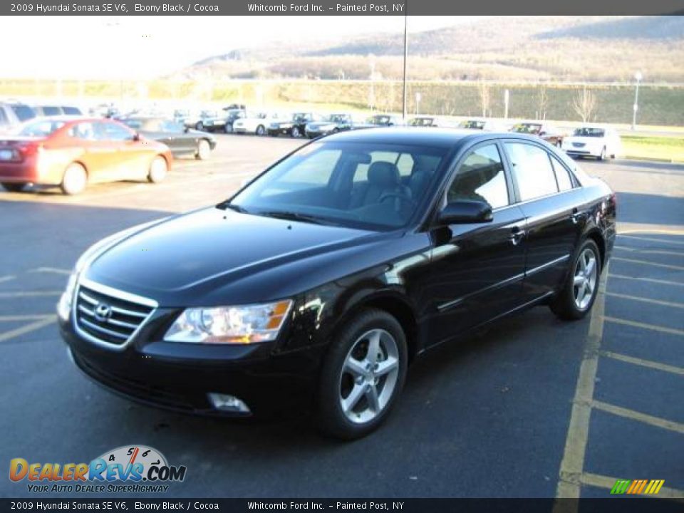 2009 Hyundai Sonata SE V6 Ebony Black / Cocoa Photo #1