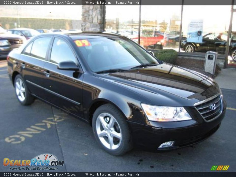2009 Hyundai Sonata SE V6 Ebony Black / Cocoa Photo #2