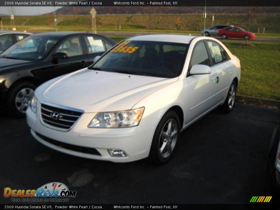 2009 Hyundai Sonata SE V6 Powder White Pearl / Cocoa Photo #1