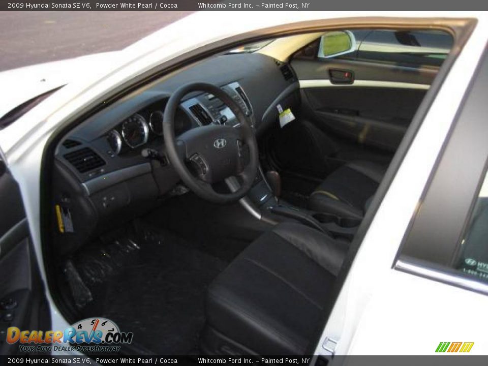 2009 Hyundai Sonata SE V6 Powder White Pearl / Cocoa Photo #3
