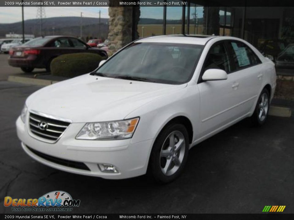 2009 Hyundai Sonata SE V6 Powder White Pearl / Cocoa Photo #1