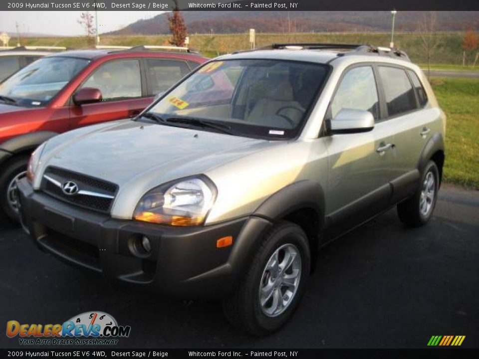 2009 Hyundai Tucson SE V6 4WD Desert Sage / Beige Photo #1