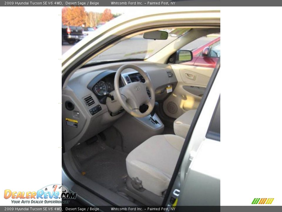 2009 Hyundai Tucson SE V6 4WD Desert Sage / Beige Photo #3