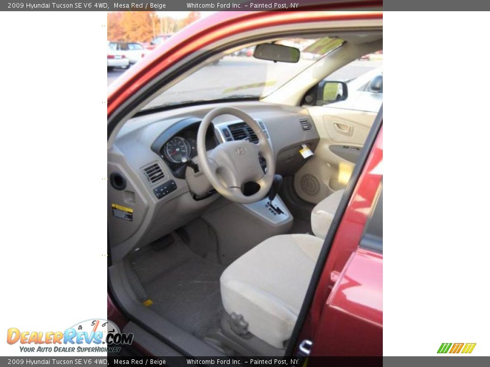 2009 Hyundai Tucson SE V6 4WD Mesa Red / Beige Photo #3