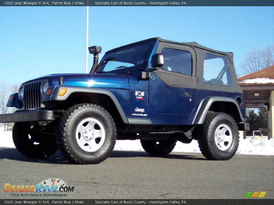 2003 Jeep Wrangler X 4x4 Patriot Blue / Khaki Photo #1