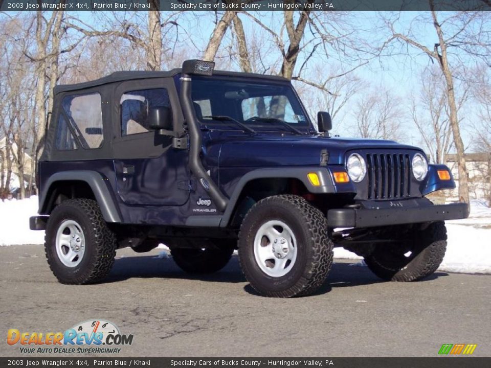 2003 Jeep Wrangler X 4x4 Patriot Blue / Khaki Photo #2
