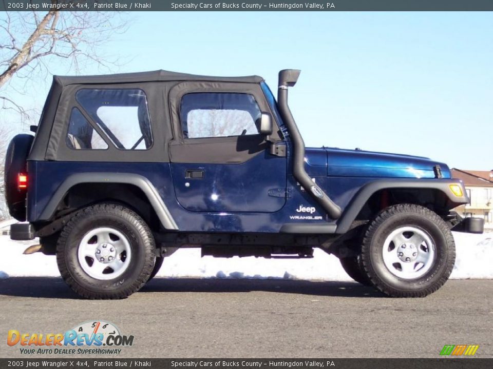 2003 Jeep Wrangler X 4x4 Patriot Blue / Khaki Photo #6