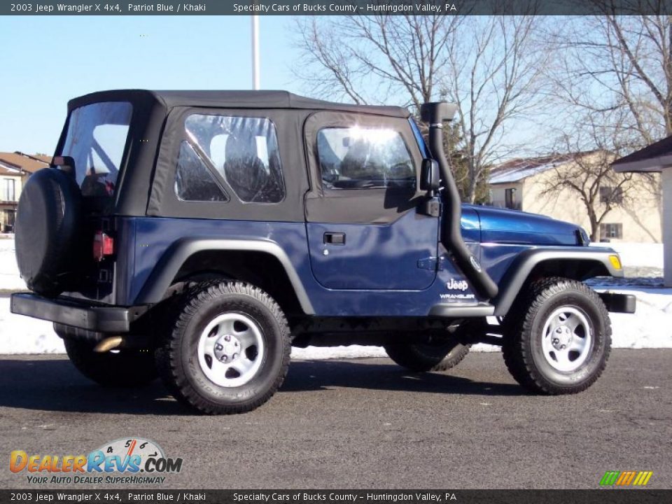 2003 Jeep Wrangler X 4x4 Patriot Blue / Khaki Photo #7