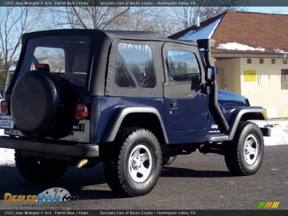 2003 Jeep Wrangler X 4x4 Patriot Blue / Khaki Photo #8
