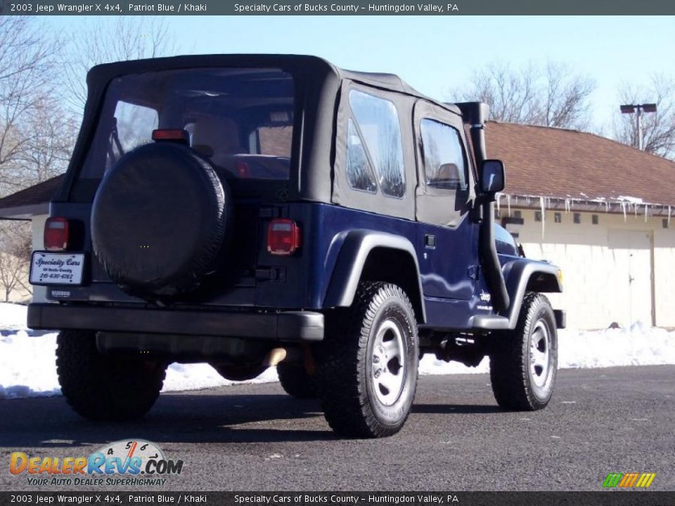 2003 Jeep Wrangler X 4x4 Patriot Blue / Khaki Photo #9