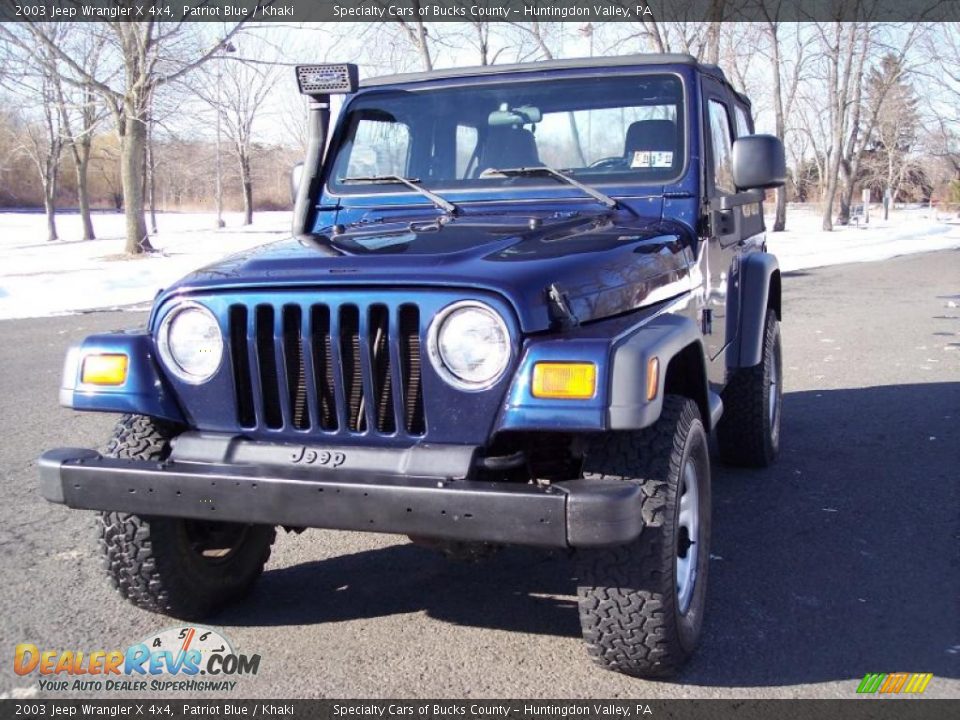 2003 Jeep Wrangler X 4x4 Patriot Blue / Khaki Photo #10