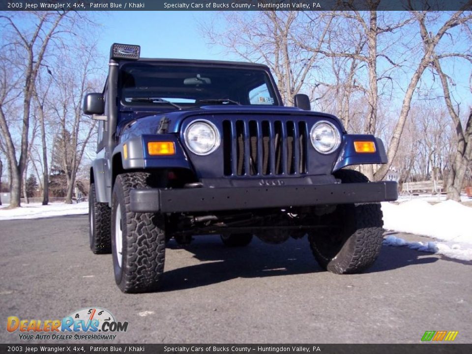 2003 Jeep Wrangler X 4x4 Patriot Blue / Khaki Photo #11