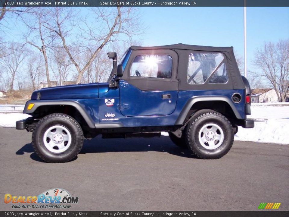 2003 Jeep Wrangler X 4x4 Patriot Blue / Khaki Photo #13