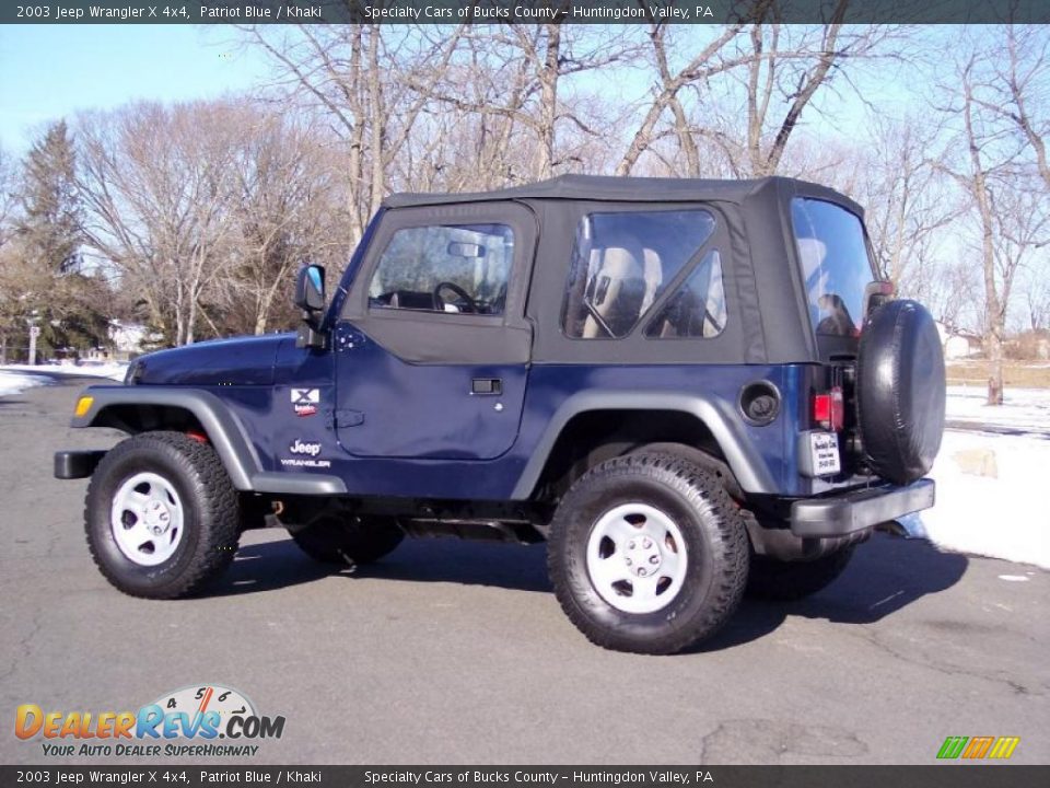 2003 Jeep Wrangler X 4x4 Patriot Blue / Khaki Photo #14