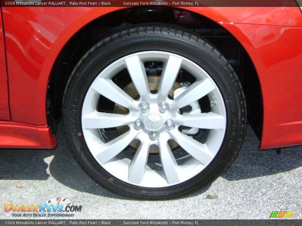 2009 Mitsubishi Lancer RALLIART Rally Red Pearl / Black Photo #7