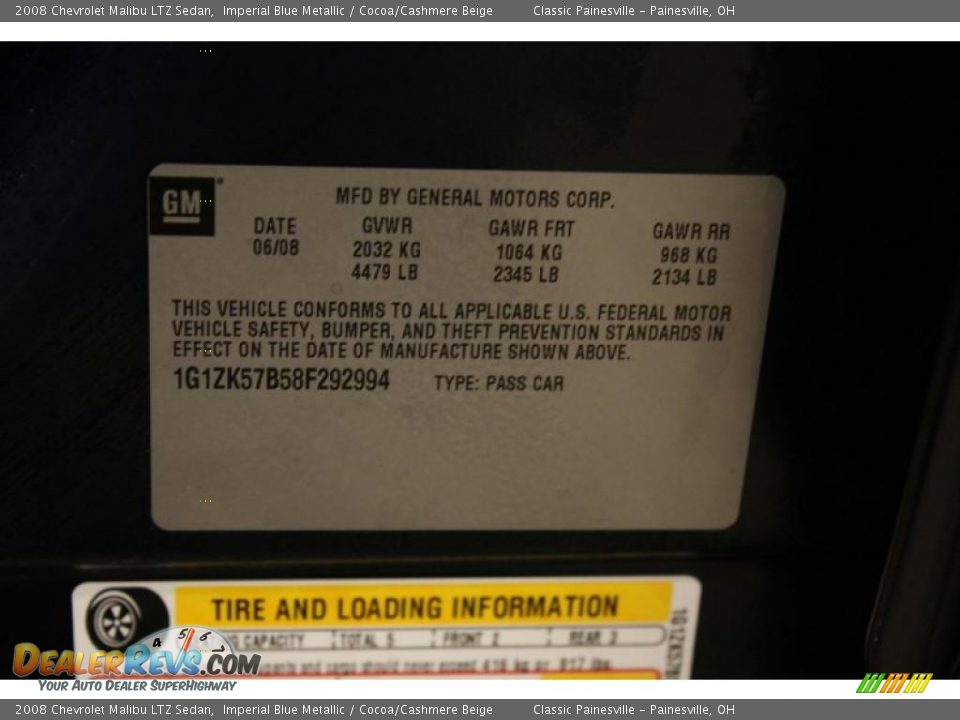 2008 Chevrolet Malibu LTZ Sedan Imperial Blue Metallic / Cocoa/Cashmere Beige Photo #20