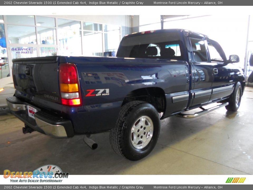 2002 Chevrolet Silverado 1500 LS Extended Cab 4x4 Indigo Blue Metallic / Graphite Gray Photo #3