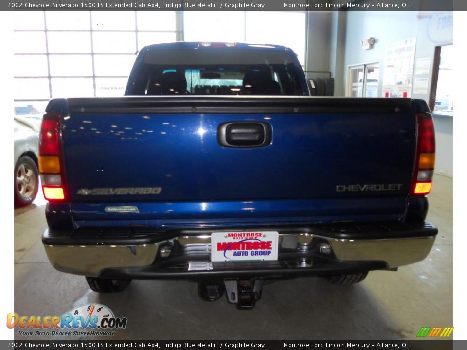 2002 Chevrolet Silverado 1500 LS Extended Cab 4x4 Indigo Blue Metallic / Graphite Gray Photo #6