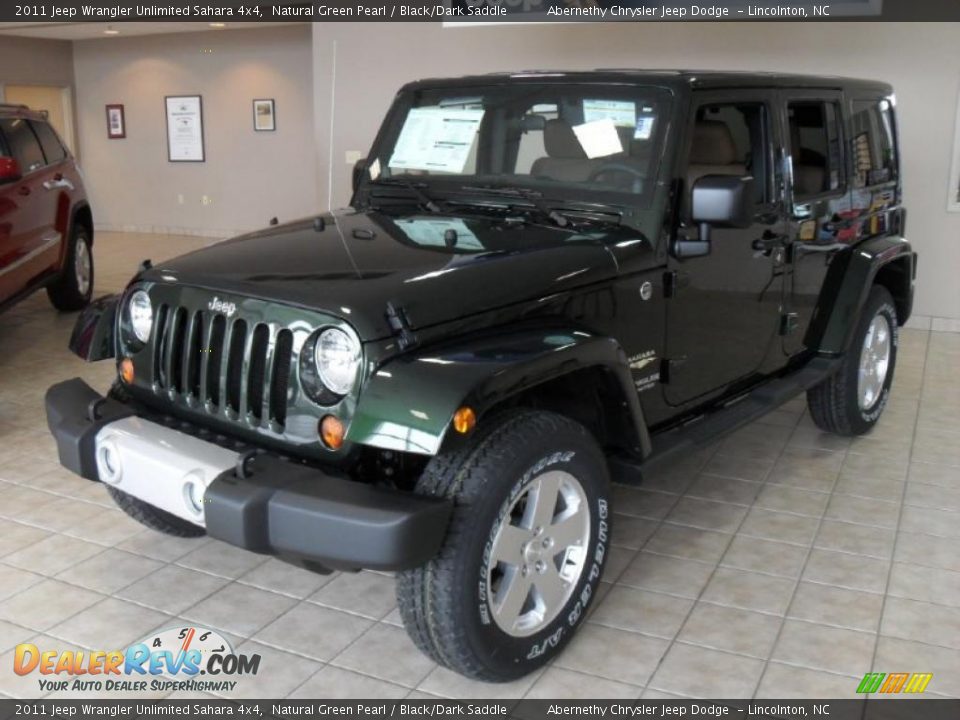 2011 Jeep Wrangler Unlimited Sahara 4x4 Natural Green Pearl Black Dark Saddle Photo 1 Dealerrevs Com