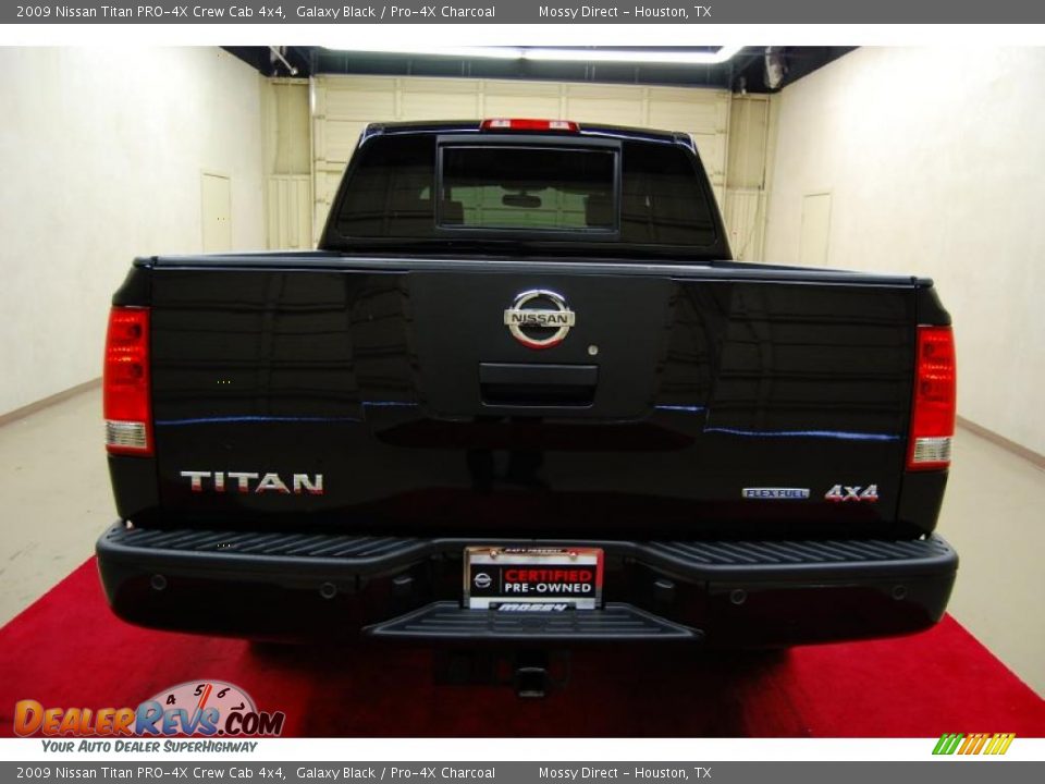 2009 Nissan Titan PRO-4X Crew Cab 4x4 Galaxy Black / Pro-4X Charcoal Photo #5