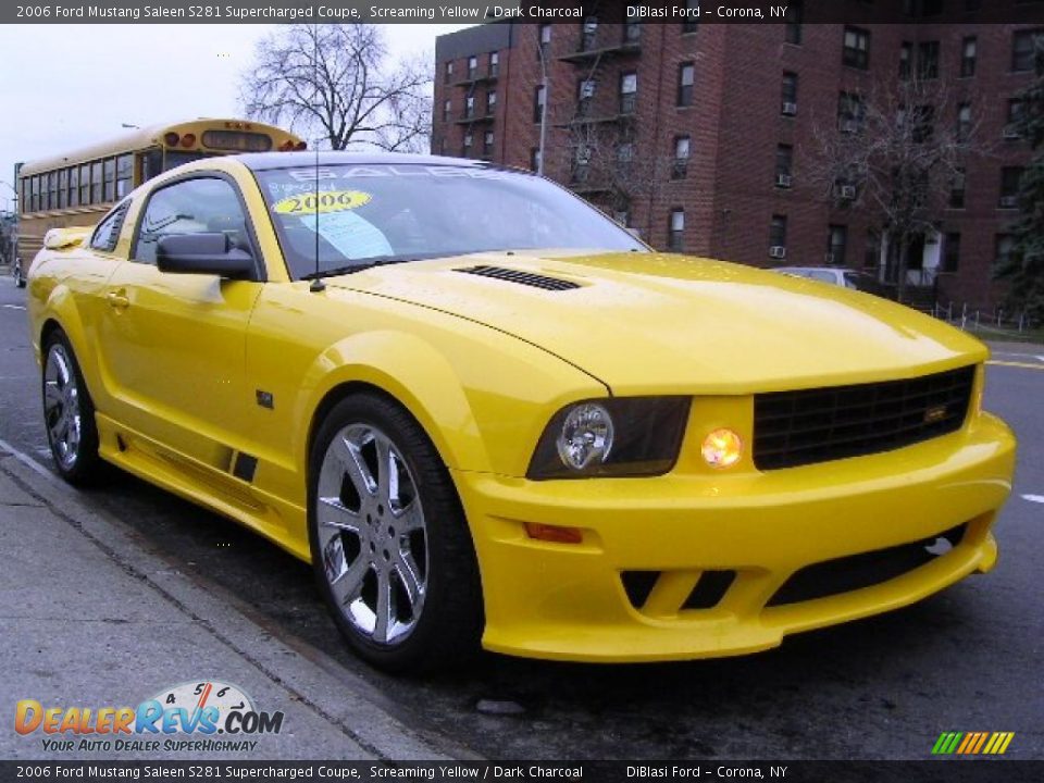 2006 Ford Mustang Saleen S281 Supercharged Coupe Screaming Yellow / Dark Charcoal Photo #3