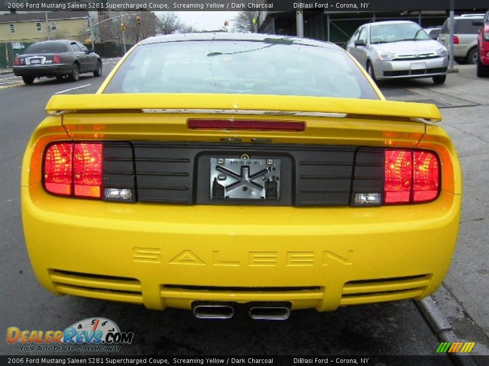 2006 Ford Mustang Saleen S281 Supercharged Coupe Screaming Yellow / Dark Charcoal Photo #8