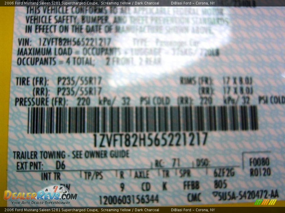 2006 Ford Mustang Saleen S281 Supercharged Coupe Screaming Yellow / Dark Charcoal Photo #21