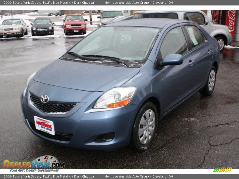 2009 Toyota Yaris Sedan Pacific Blue Metallic / Dark Charcoal Photo #1