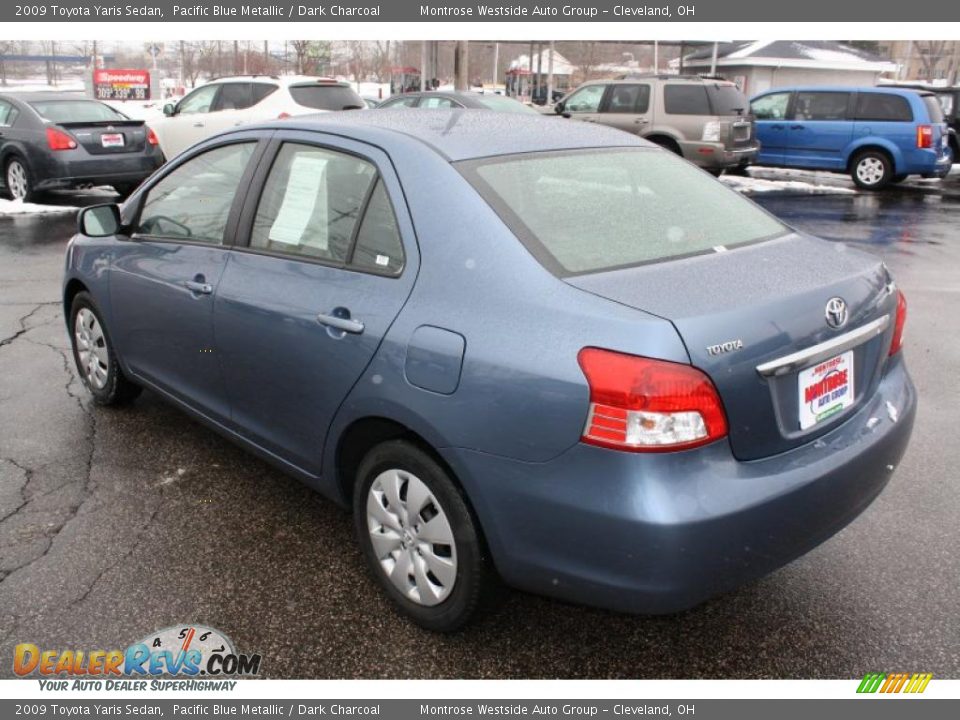 2009 Toyota Yaris Sedan Pacific Blue Metallic / Dark Charcoal Photo #3