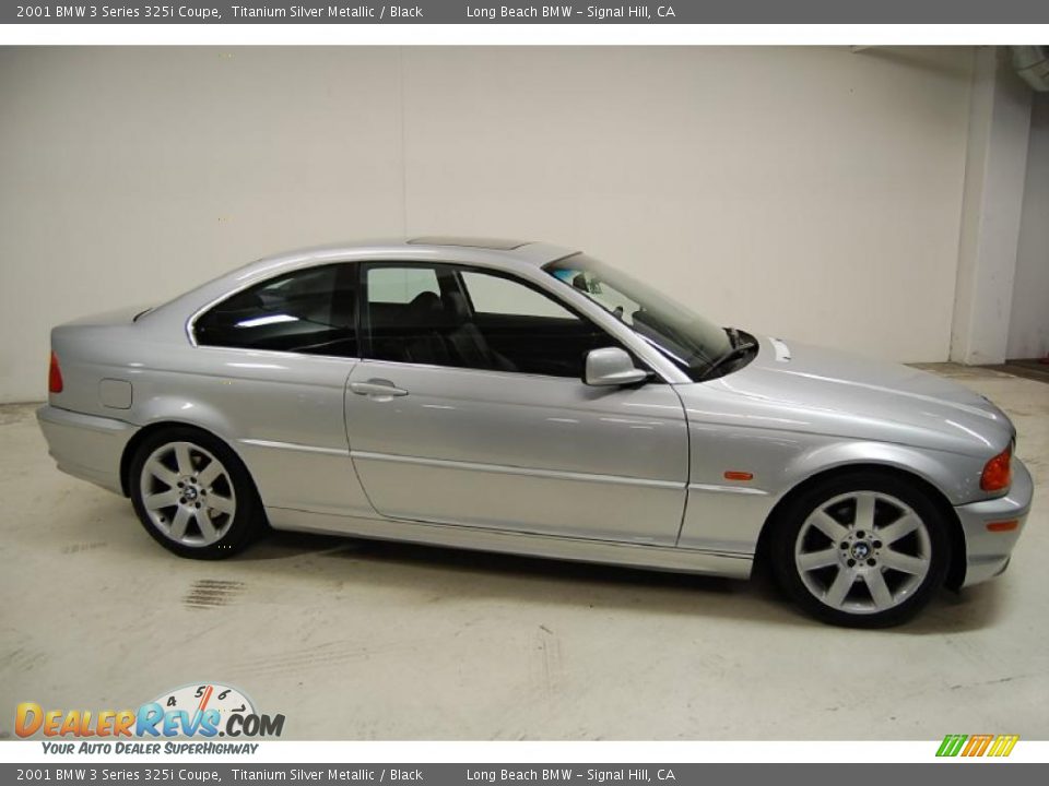 2001 BMW 3 Series 325i Coupe Titanium Silver Metallic / Black Photo #2