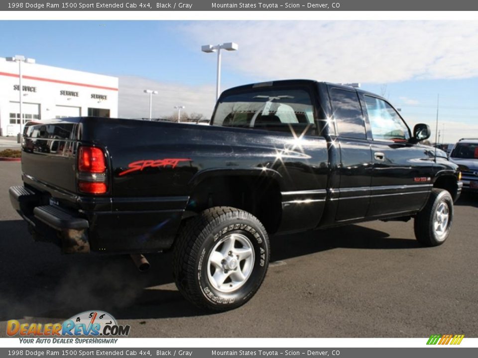 Black 1998 Dodge Ram 1500 Sport Extended Cab 4x4 Photo #2