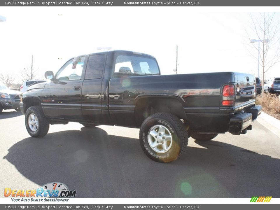 1998 Dodge Ram 1500 Sport Extended Cab 4x4 Black / Gray Photo #4