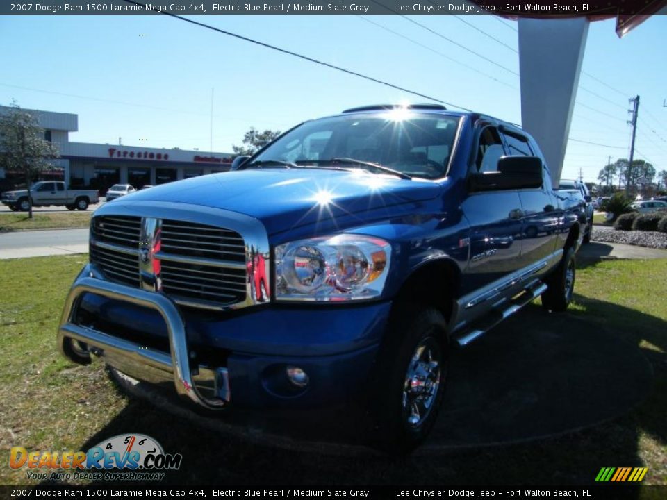 2007 Dodge Ram 1500 Laramie Mega Cab 4x4 Electric Blue Pearl / Medium Slate Gray Photo #1