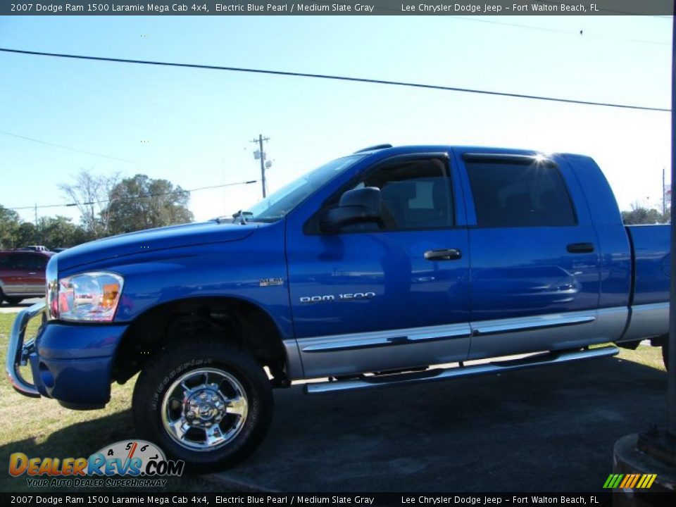 2007 Dodge Ram 1500 Laramie Mega Cab 4x4 Electric Blue Pearl / Medium Slate Gray Photo #2