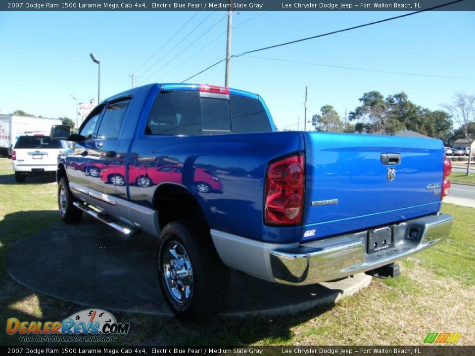 2007 Dodge Ram 1500 Laramie Mega Cab 4x4 Electric Blue Pearl / Medium Slate Gray Photo #3