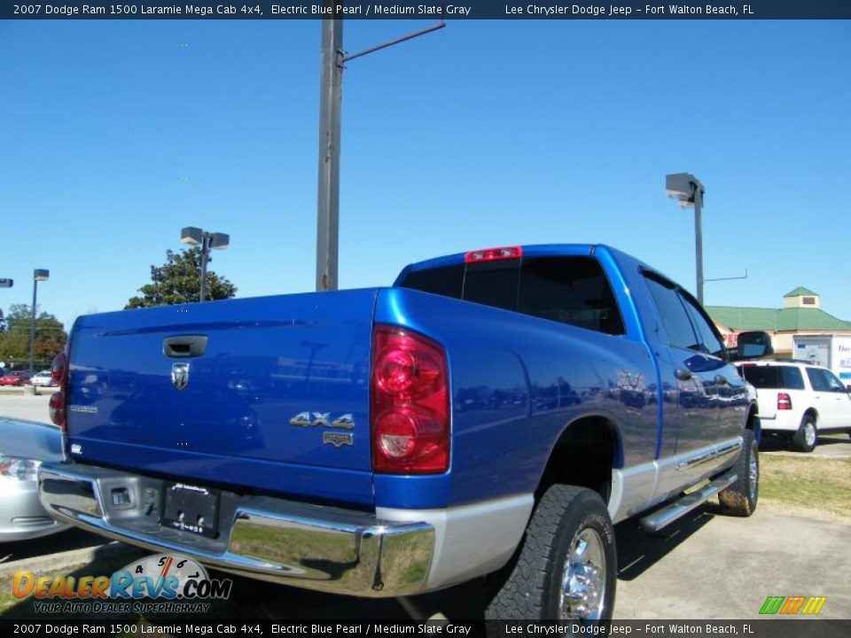 2007 Dodge Ram 1500 Laramie Mega Cab 4x4 Electric Blue Pearl / Medium Slate Gray Photo #5