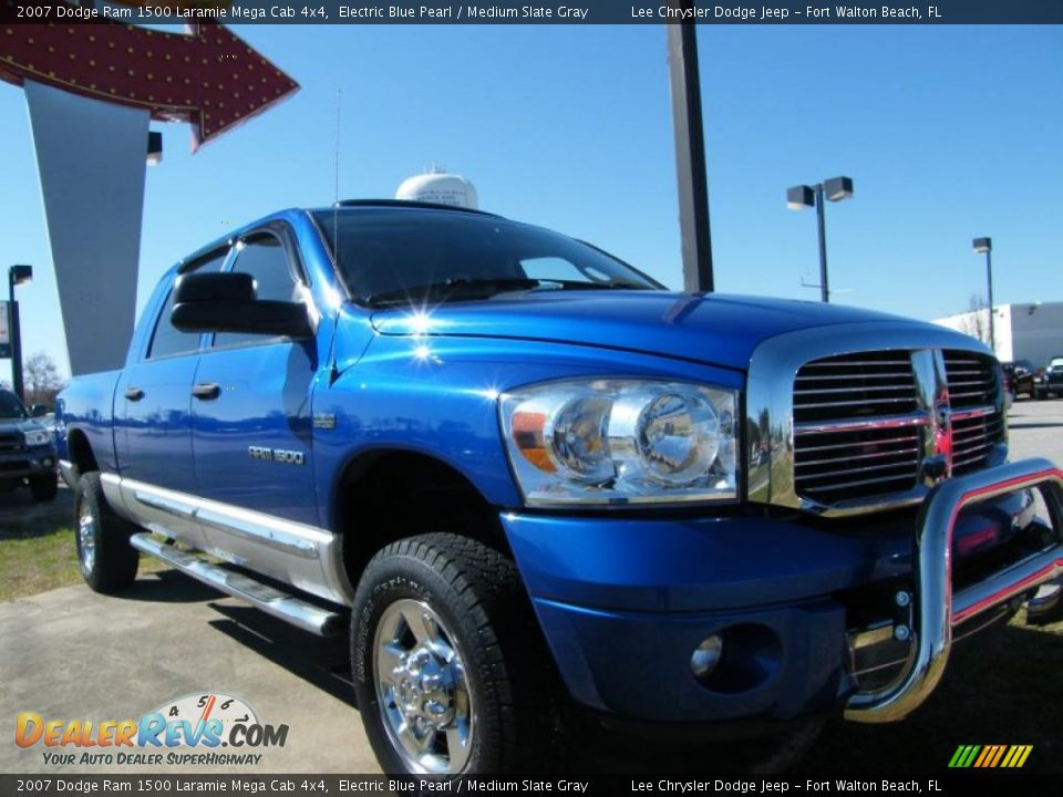 2007 Dodge Ram 1500 Laramie Mega Cab 4x4 Electric Blue Pearl / Medium Slate Gray Photo #7