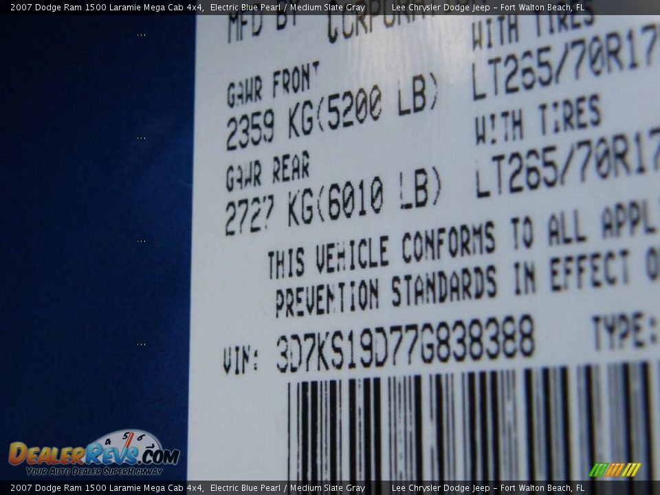 2007 Dodge Ram 1500 Laramie Mega Cab 4x4 Electric Blue Pearl / Medium Slate Gray Photo #29