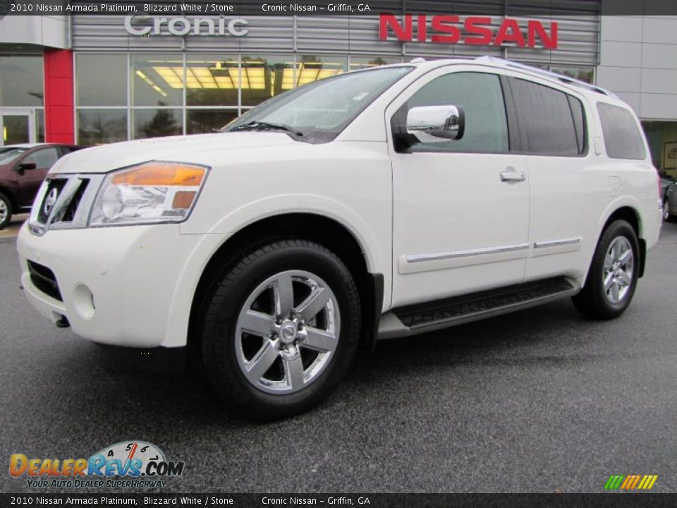 2010 Nissan Armada Platinum Blizzard White / Stone Photo #1