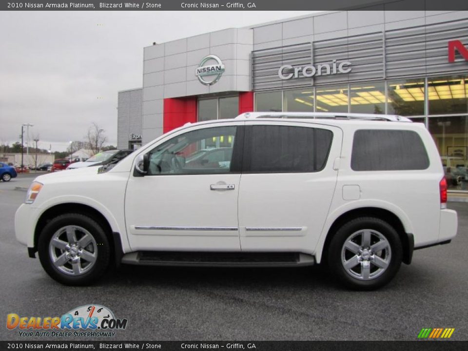 2010 Nissan Armada Platinum Blizzard White / Stone Photo #2