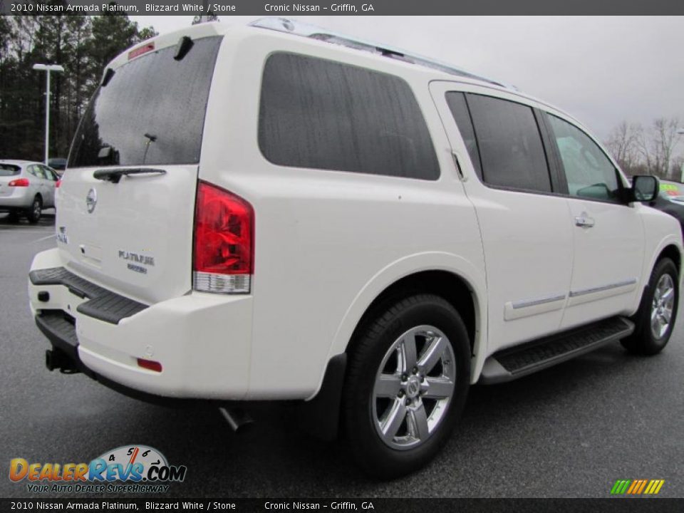 2010 Nissan Armada Platinum Blizzard White / Stone Photo #5