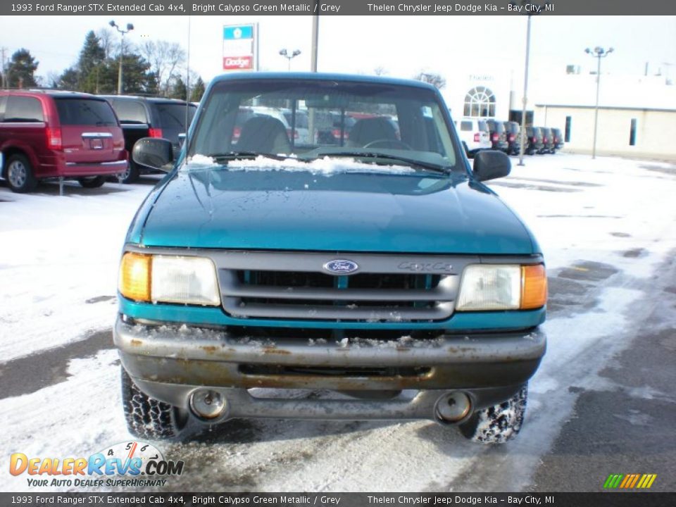 1993 Ford Ranger STX Extended Cab 4x4 Bright Calypso Green Metallic / Grey Photo #2