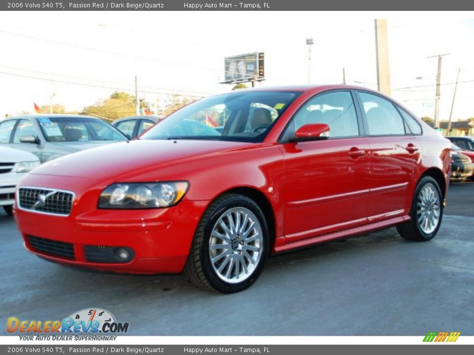 2006 Volvo S40 T5 Passion Red / Dark Beige/Quartz Photo #2