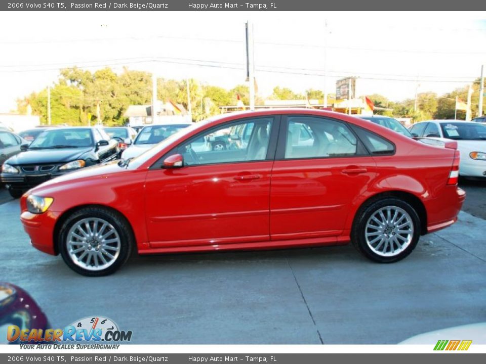 2006 Volvo S40 T5 Passion Red / Dark Beige/Quartz Photo #5