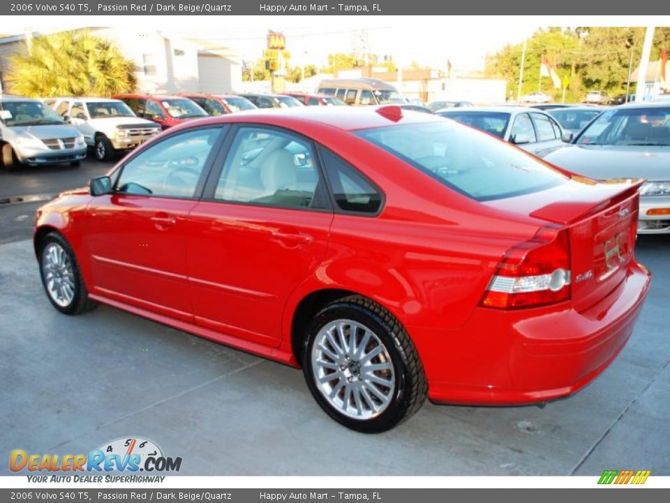 2006 Volvo S40 T5 Passion Red / Dark Beige/Quartz Photo #6