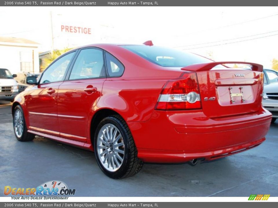 2006 Volvo S40 T5 Passion Red / Dark Beige/Quartz Photo #7