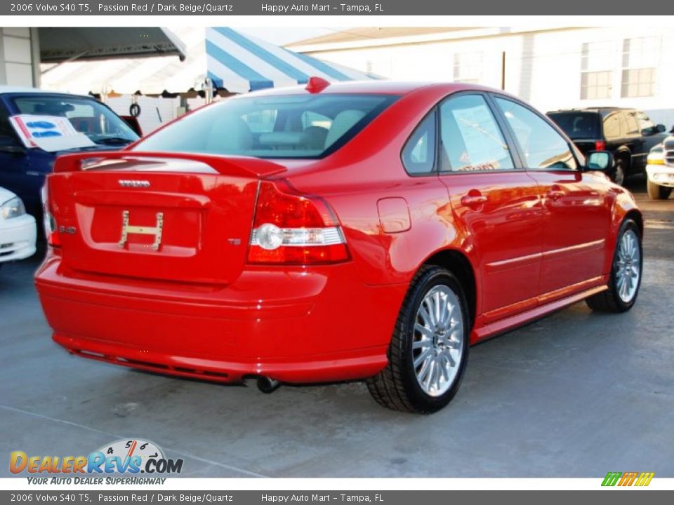 2006 Volvo S40 T5 Passion Red / Dark Beige/Quartz Photo #8